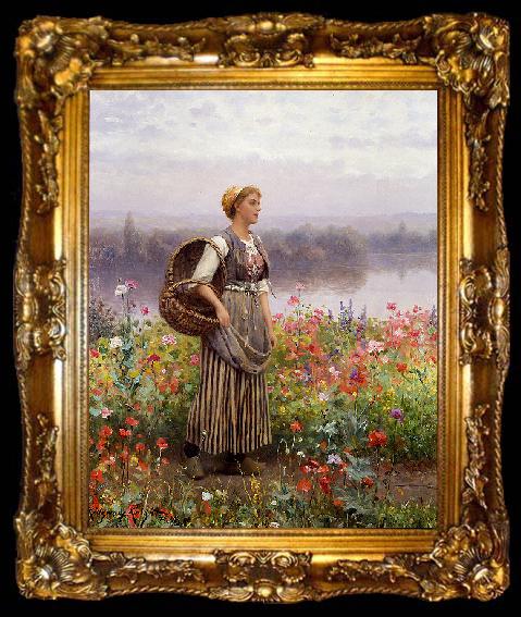 framed  Daniel Ridgeway Knight The flower girl, ta009-2